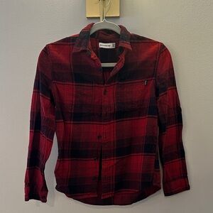 Abercrombie Kids Red and Black Plaid Button Down Shirt